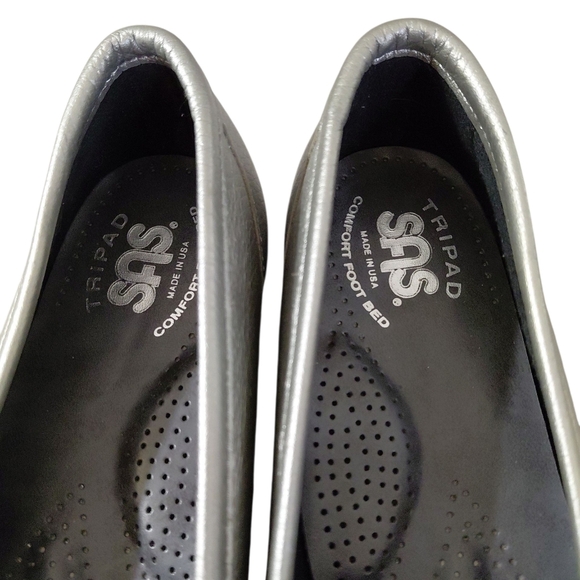 NEW SAS Metro Silver Slip On Tri-Pad Foot-Shape® Comfort Shoe Size 6.5 - Picture 4 of 10